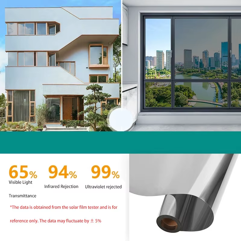 Einweg-Spiegel-Fensterfolien-Aufkleber, Heimisolierung, Glasfolie, Fenster, Balkon, Sichtschutz, Sonnenschutz, UV-Schutz: 440*440mm / Blau