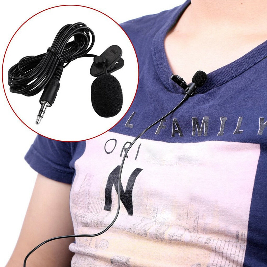 3.5mm Mini Speech Jack Microphone Mic Collar Mini Tie Lapel Lavalier Clip Microphone For Lectures Teaching Microphone Mic #25