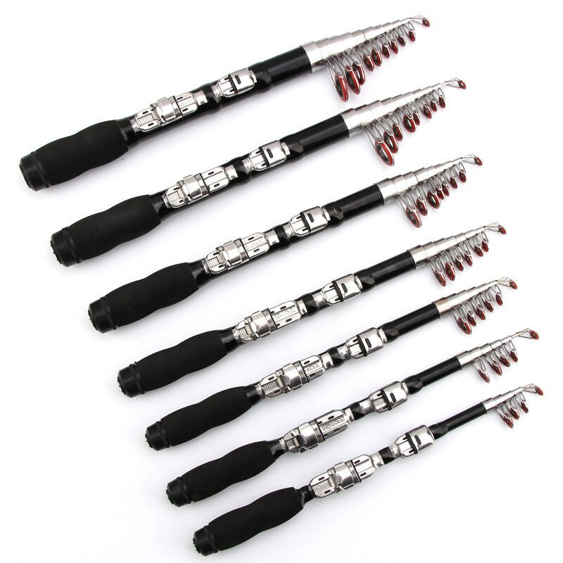Telescopic Fishing Rod Super Hard Mini Fishing Rod 1m-2.1m FRP Ice Fishing Rod River Lake Fishing Equipment Practical Tool