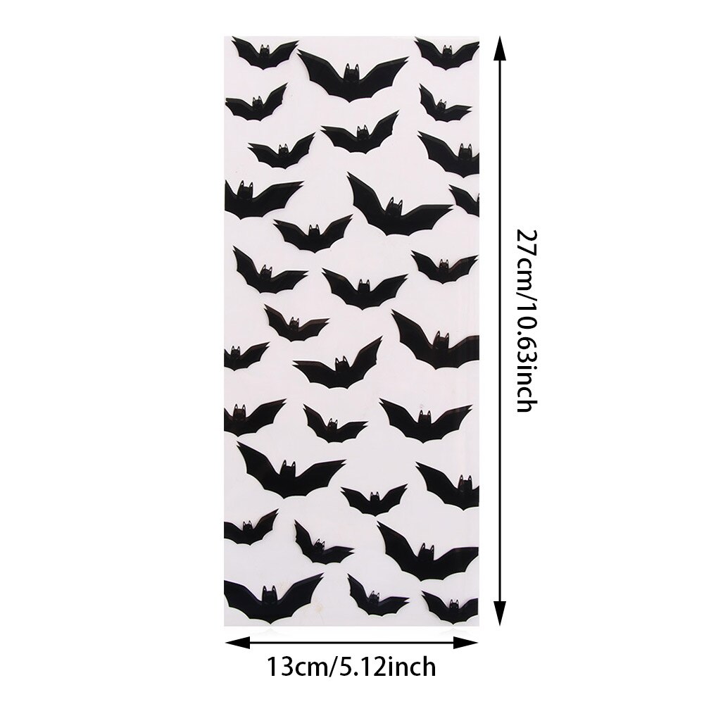 50pcs Halloween Candy Bag Treat Bags Cookie Candy Baking Packaging Pumpkin Bat Witch Halloween Party Decoration Supplies