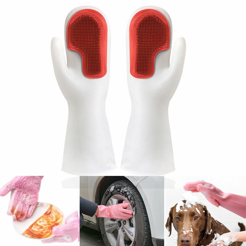Gants magiques pour épurateur de cuisine, 1 paire, accessoires multi-usages, brosse en silicone, lave-vaisselle, nettoyage d'animaux, cuisson de fruits, cuisson domestique