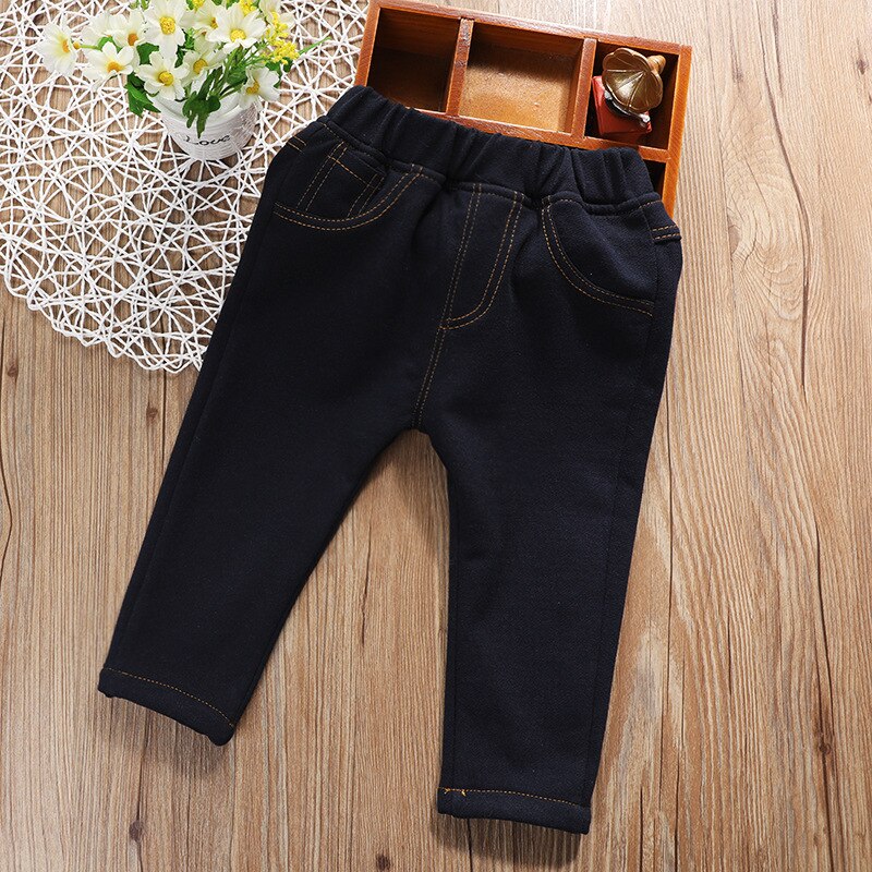 Tykke piger jeans baby børn jeans til børn drenge piger leggings børn tykke fleece bukser småbørn bukser piger bukser vinter 1-6y