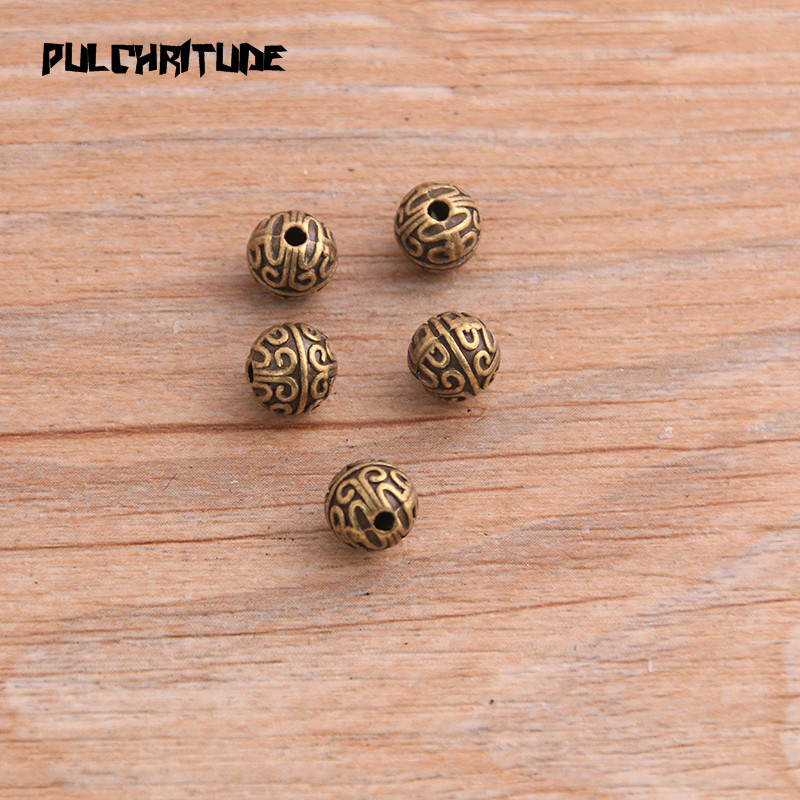 20 piezas 7mm tres colores patrón de cuentas esféricas dijes de cuentas para pulseras de cuentas Diy joyería hecha a mano: Blanco