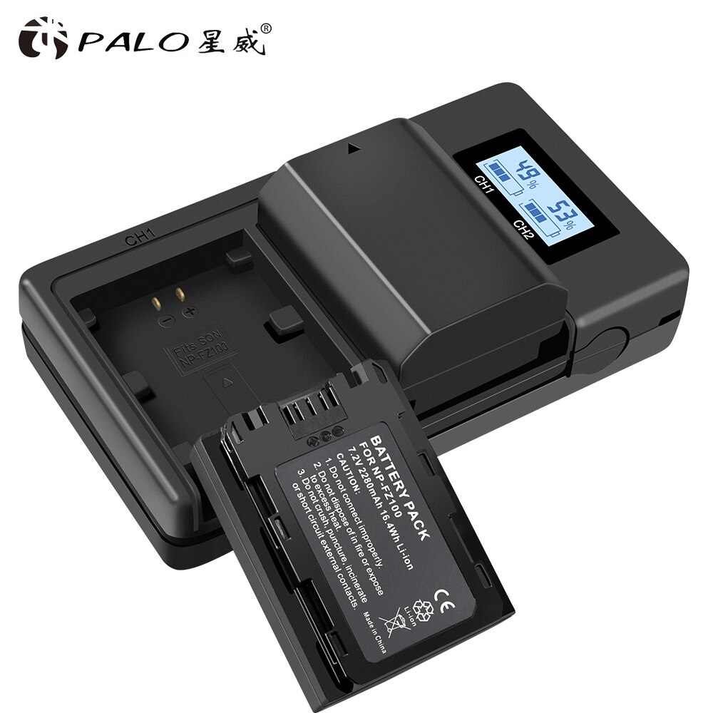 PALO – chargeur de batterie numérique LCD NP-FZ100 NPFZ100 FZ100, pour Sony Alpha a9, Alpha a7R III, A7R MARK 3, Alpha a7 III, A7 MARK 3