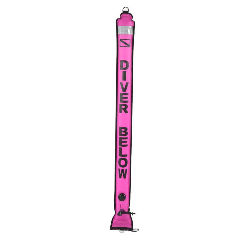 Diving Inflatable Safety Tube Reinforced Surface Marker Buoy for Diving: Pink