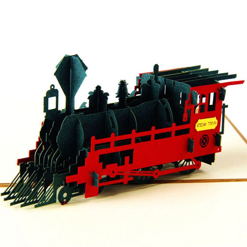 3D Pop Up Wenskaart Retro Trein Verjaardag Pasen Anniversary Thanksgiving goede
