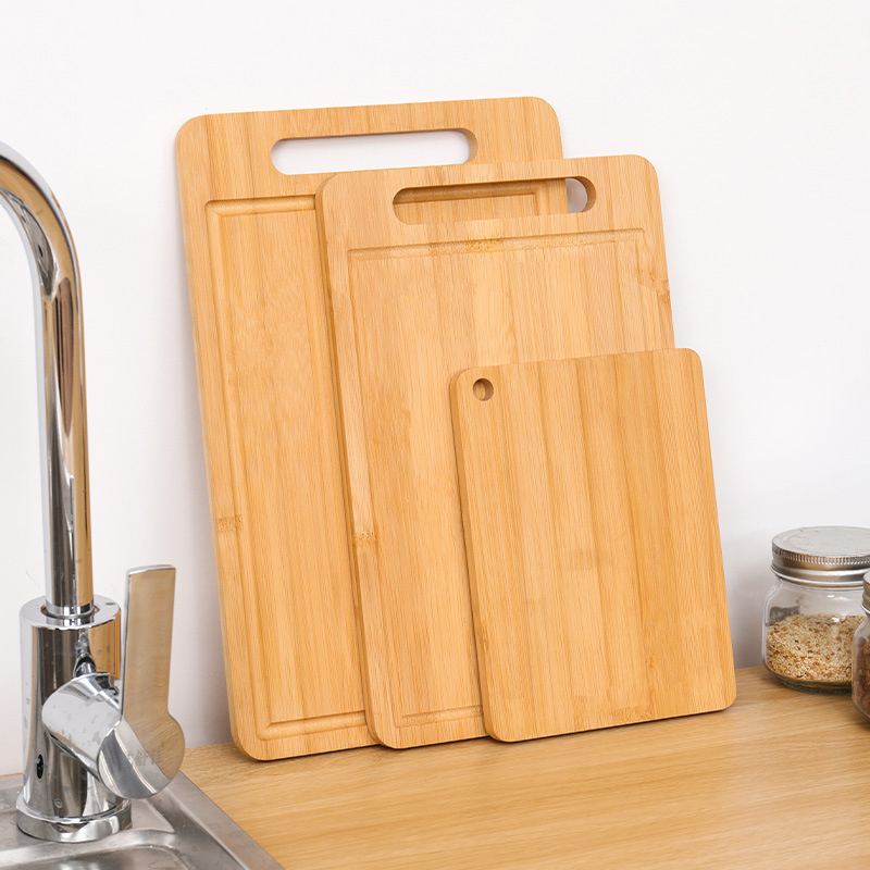 Tabla de cortar de bambú de doble cara para el hogar, tabla de cortar gruesa a prueba de moho, inodoro, tabla de cortar de carne para frutas y verduras