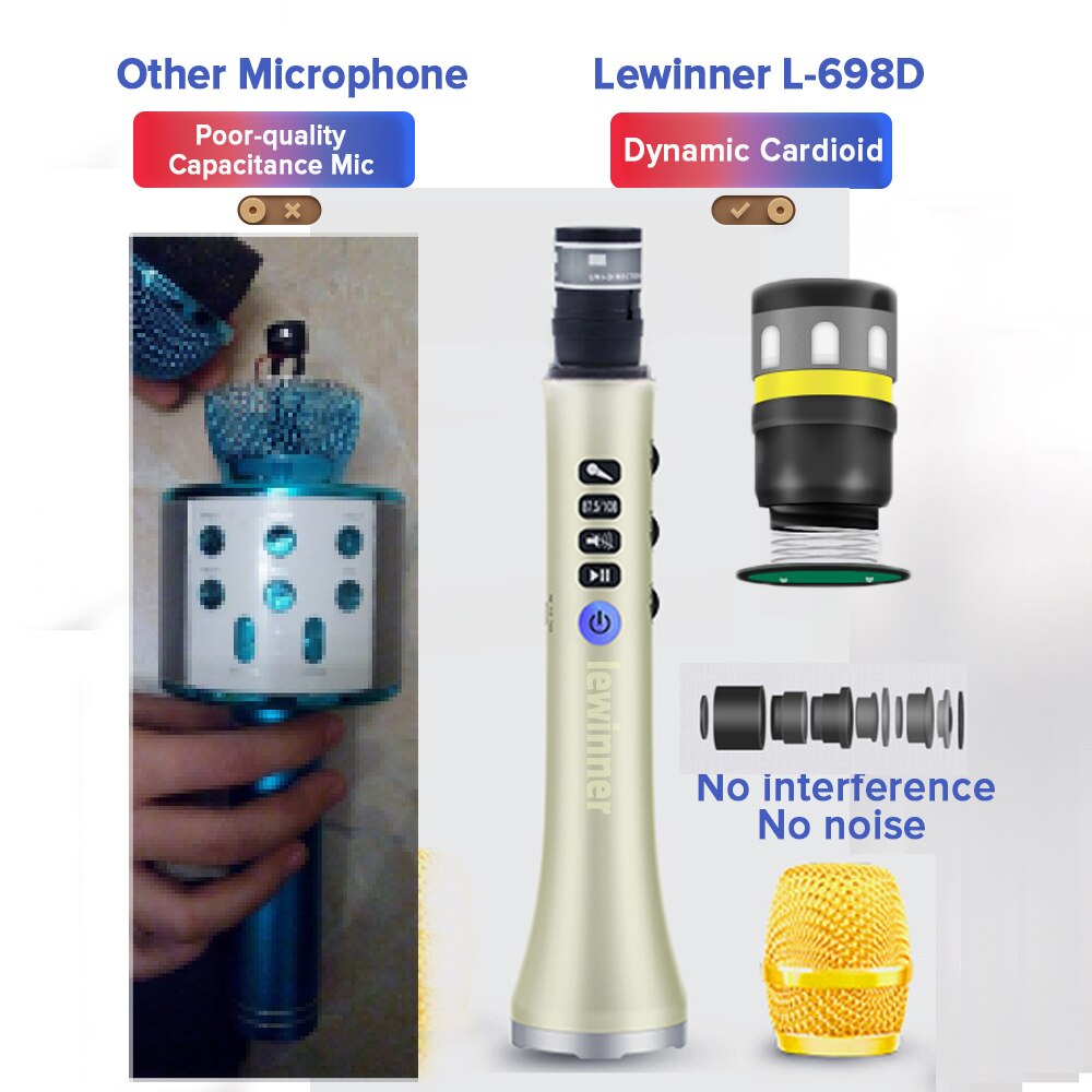Lewinner upgrade L698D 20W portable wireless Bluetooth karaoke