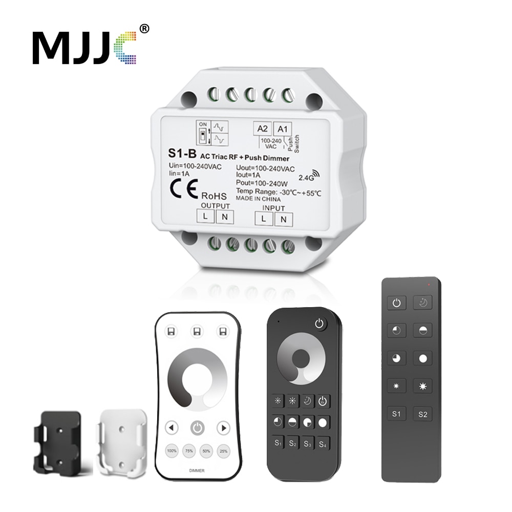 Triac Dimmer LED 220V 230V 110V AC Draadloze RF Dimbare Push Schakelaar met 2.4G Afstandsbediening Dimmer 220V Controller voor LED Lampen Lampen
