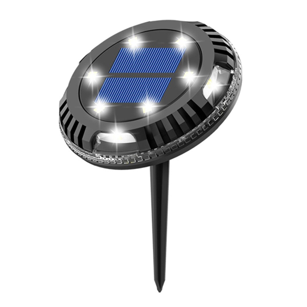 LED Solar Power Underground Light Outdoor Garden Pathway Waterproof Landscape Round Lighting Buried Lamp Decoration: White