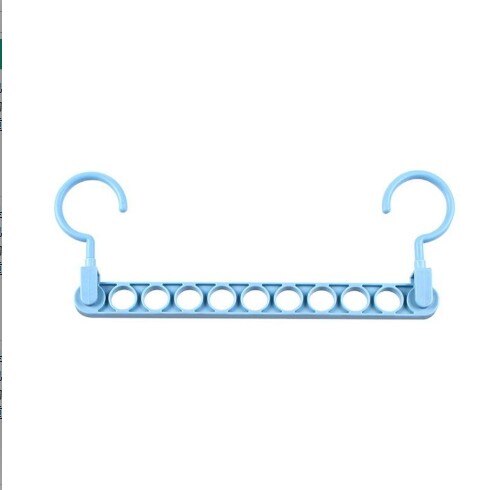 9 holes Clothes Hanger Organizer Space Saving Hanger Multi-function Folding Magic Hanger Drying Racks Scarf Clothes Storage: 05 blue