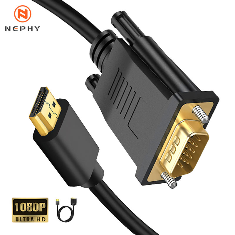 HDMI-kompatibel mit VGA-Adapter Anschluss kabel FHD 1080p für Schreibtisch-Laptop PC TV-Monitor Projektor 1,5 m 3m 5m 10m