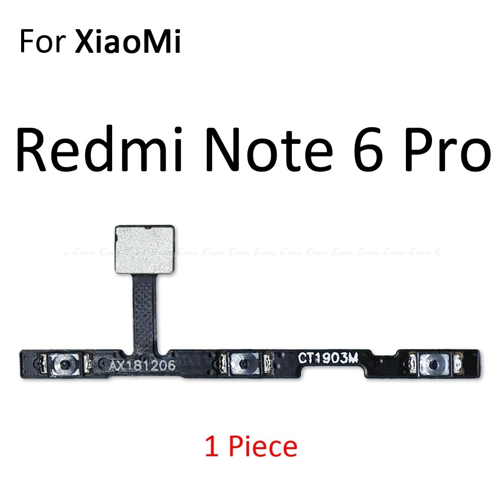 Volumknapp strømbryter på av-knapp fleksibel kabel til xiaomi redmi 3x 3s 4a Merk 7 6 2 5a 6a 5 Plus 4 3 pro 4x global: til redmi Merk 6 pro