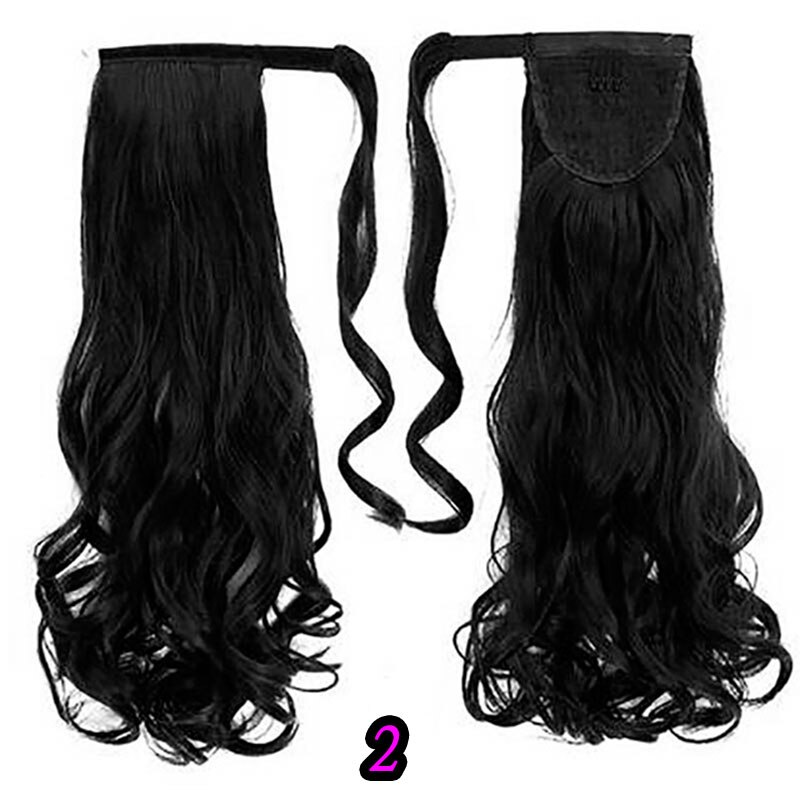 Xuanguang 24 pulgadas de largo pelo rizado pelo sintético pelo Cola de Caballo extensión de pelo de alta temperatura de fibra: 2