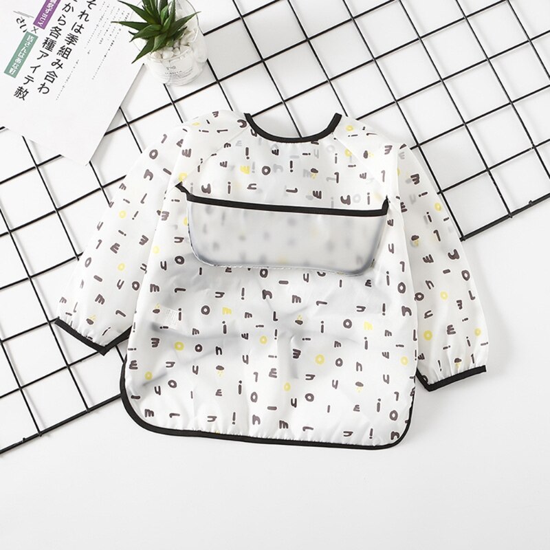 Baby Kids Peuter Lange Mouwen Sjaal Waterdicht Art Kiel Voeden Bib Schort Pocket Baby Jongens Meisjes Burp Doek