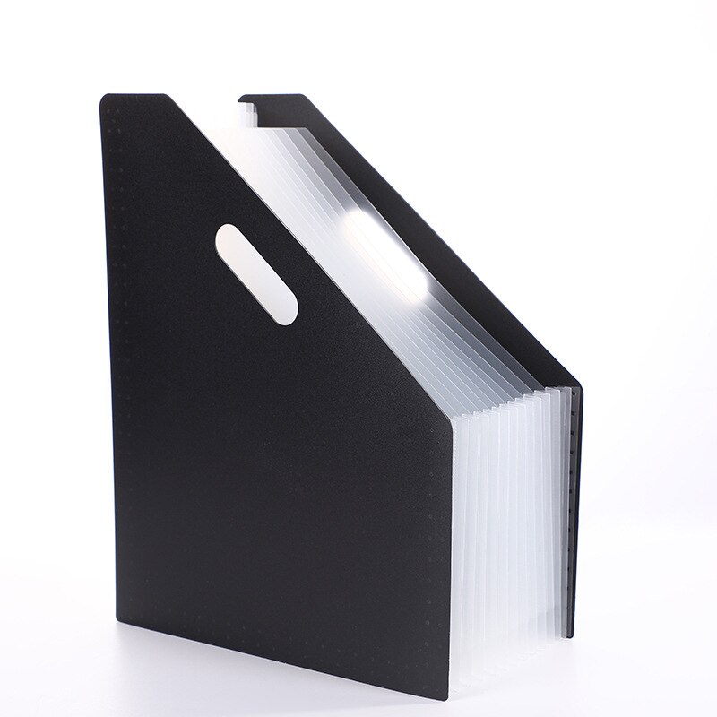 Retractable Standing Organ Bag 13 Grid Classification Multi-Layer Test Paper Storage Folder Desktop Office Sort Out Stationery: Black
