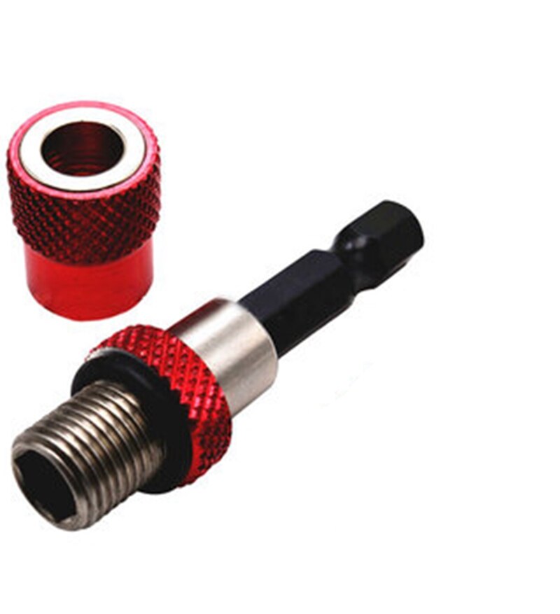 1pcs Adjustable Screw Depth Magnetic Screwdriver Bit Holder 1/4 Inch Hex Driver with 5pcs PH2 Scewdriver Bits 60mm Quick Holder: red