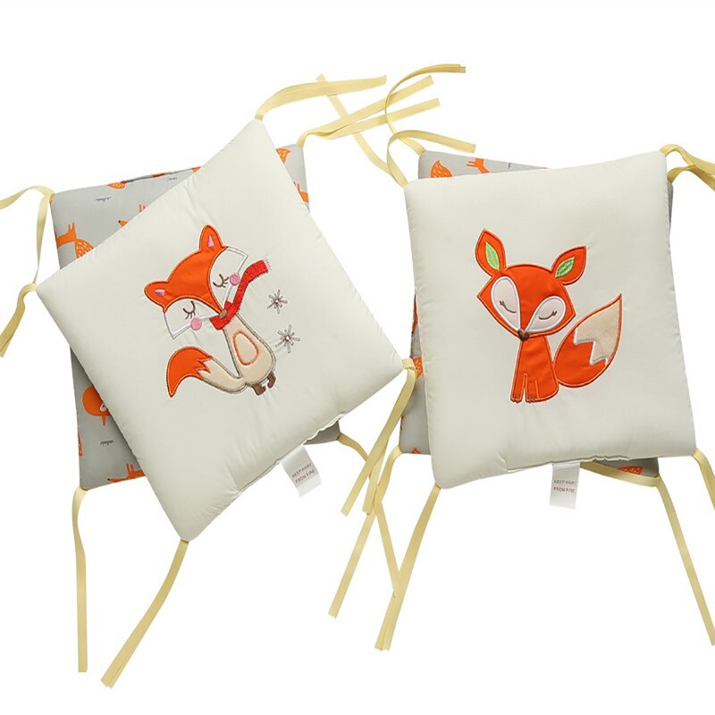 Parachoques de algodón para cama de bebé, Protector de cuna lavable para recién nacidos, con animales, juego de cama suave y transpirable