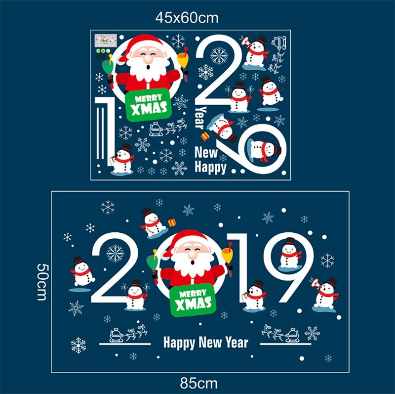 Christmas Vinyl Window Wall Stickers Decal Snowman Removable Home Room Decor