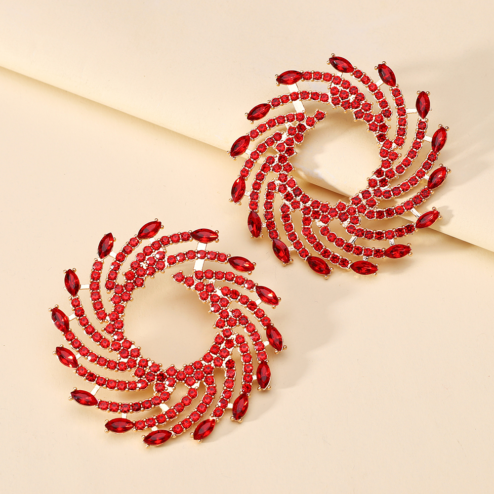 Pendientes grandes de cristal redondos con forma de flor de sol para mujer, joyería inusual de lujo para de graduación, accesorios para las orejas,: Con recubrimiento de titanio