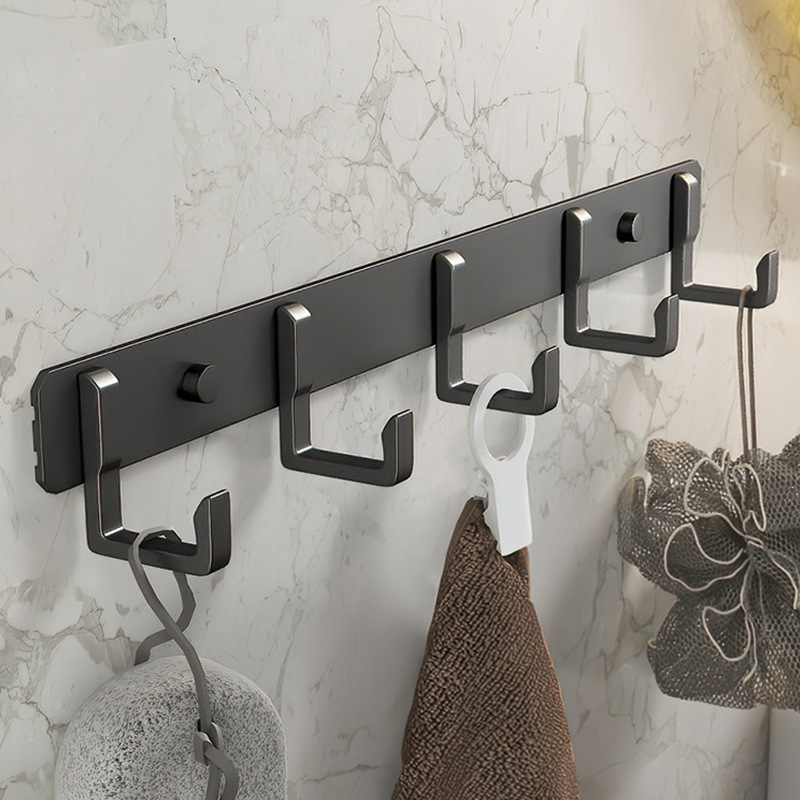 Ganchos negros de pared para colgar ropa, colgador de toallas de baño, perchero para puerta, abrigo, llave, gancho para ahorrar espacio, accesorio de cocina
