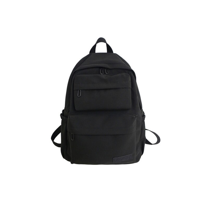 HOCODO Einfarbig Rucksack Für Frauen Wasserdichte Nylon Multi Tasche Reise Rucksäcke Große Kapazität Schule Tasche Für Teenager: Schwarz