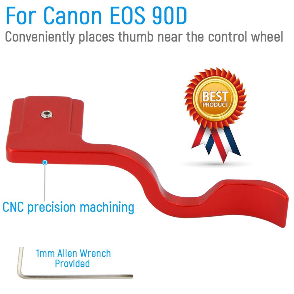 Metel Thumb Up shoe hand Grip Hotshoe bracket for Canon EOS 90D DSLR camera version.