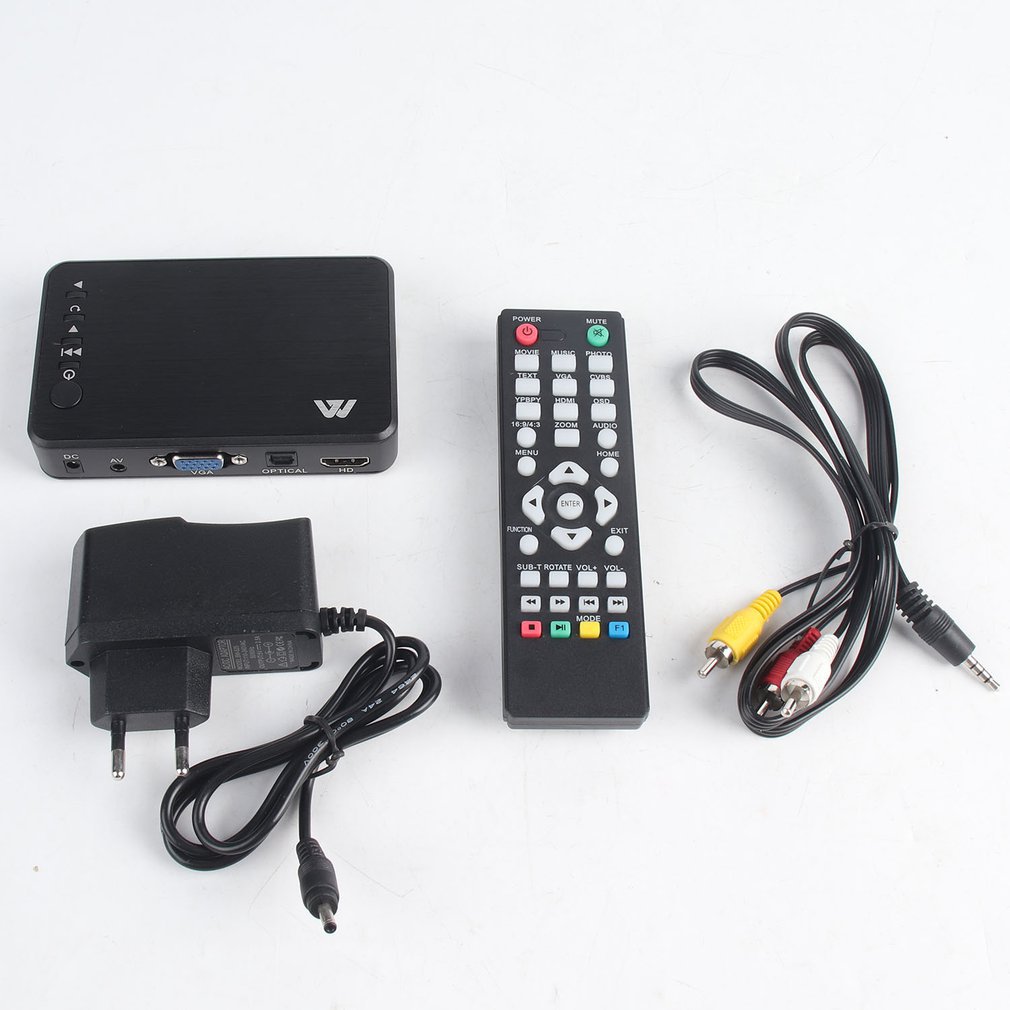 Mini reproductor de disco duro portátil, Full HD, 1920x1080, HDMI, VGA, AV, USB, reproductor Multimedia H7 para casa, coche y oficina