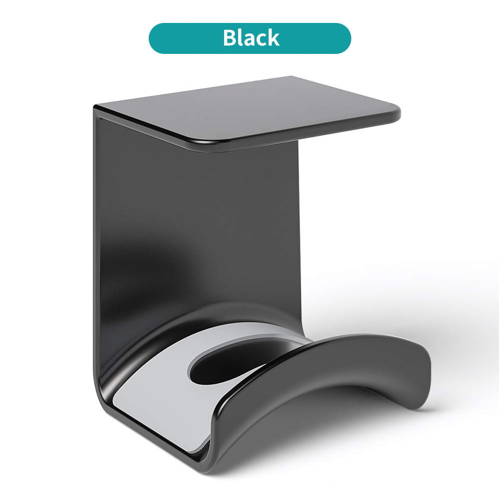 Universele hoofdtelefoonstandaard zelfklevende kunststof muurbeugel onder bureau Headset Rack Holder Ondersteuning voor gaming-oortelefoonbeugel: Light Grey
