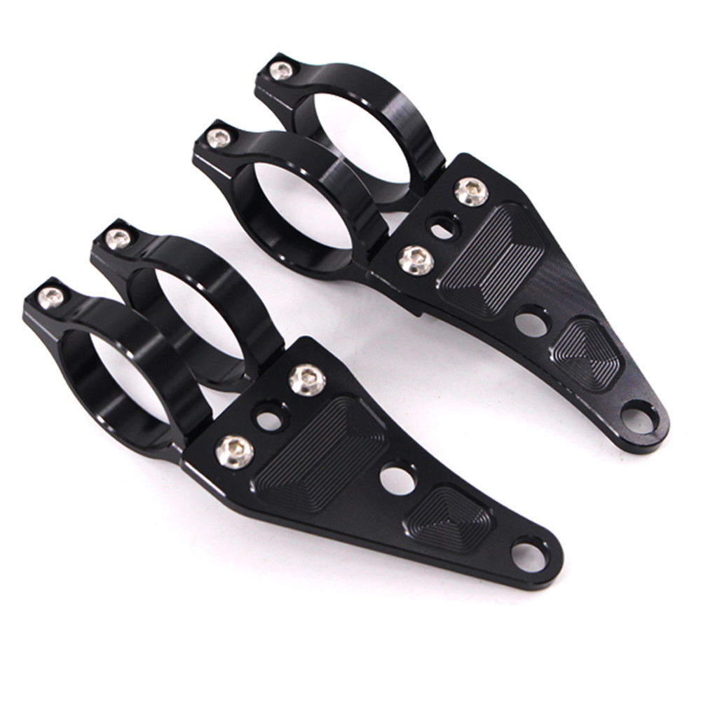 Soporte de montaje para faro de motocicleta, accesorios de aluminio para horquilla de 41mm: Black