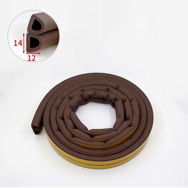 Bande d'étanchéité auto-adhésive pour porte et fenêtre, 5 mètres de DIPE, bande en caoutchouc Anti-Collision, isolation phonique en mousse: Brown