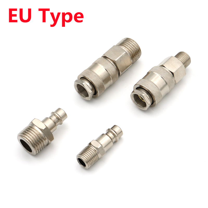 Raccord pneumatique de Type ue, norme européenne 1/4 3/8 1/2, connecteur fileté mâle à dégagement rapide, coupleur pour compresseur d'air