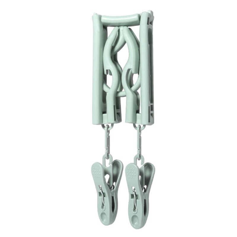 Opvouwbare Hanger Antislip Draagbare Reizen Kleerhanger Wasknijper Met Clips Q84D