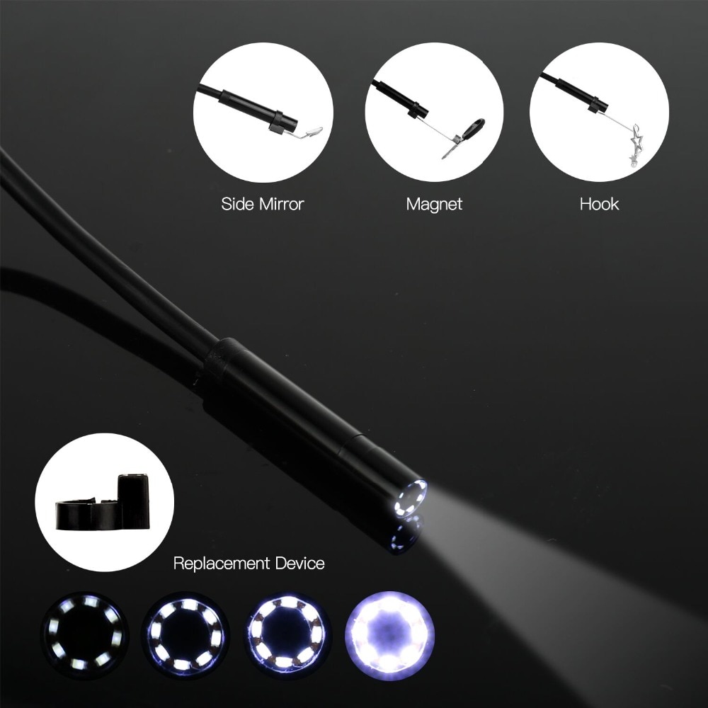 Iphone endoskop 1200p android endoskop kamera wifi kamera semi stift 3.5m/5m/10m kabel vandtæt led lys inspektionskamera