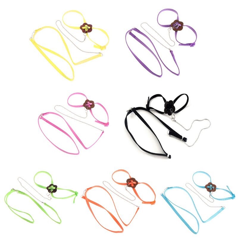 Bird Pet Traction Strap Cute Adjustable Anti-bite Flower Pattern Training Harness Tool