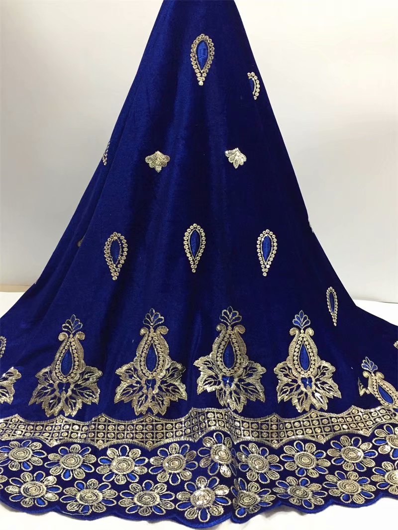 Tela de encaje de terciopelo encaje azul real encaje suizo voile en Suiza tissu dentelle tela de lentejuelas de 5yard/setY501-