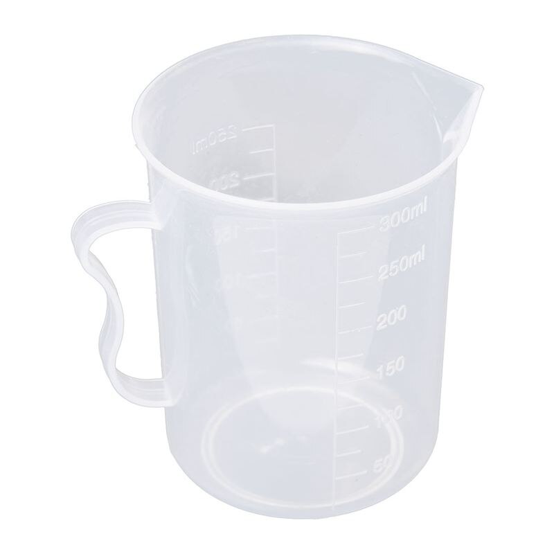 Measuring Jug 250mL Graduated Beaker Clear White Plastic Cup: Default Title