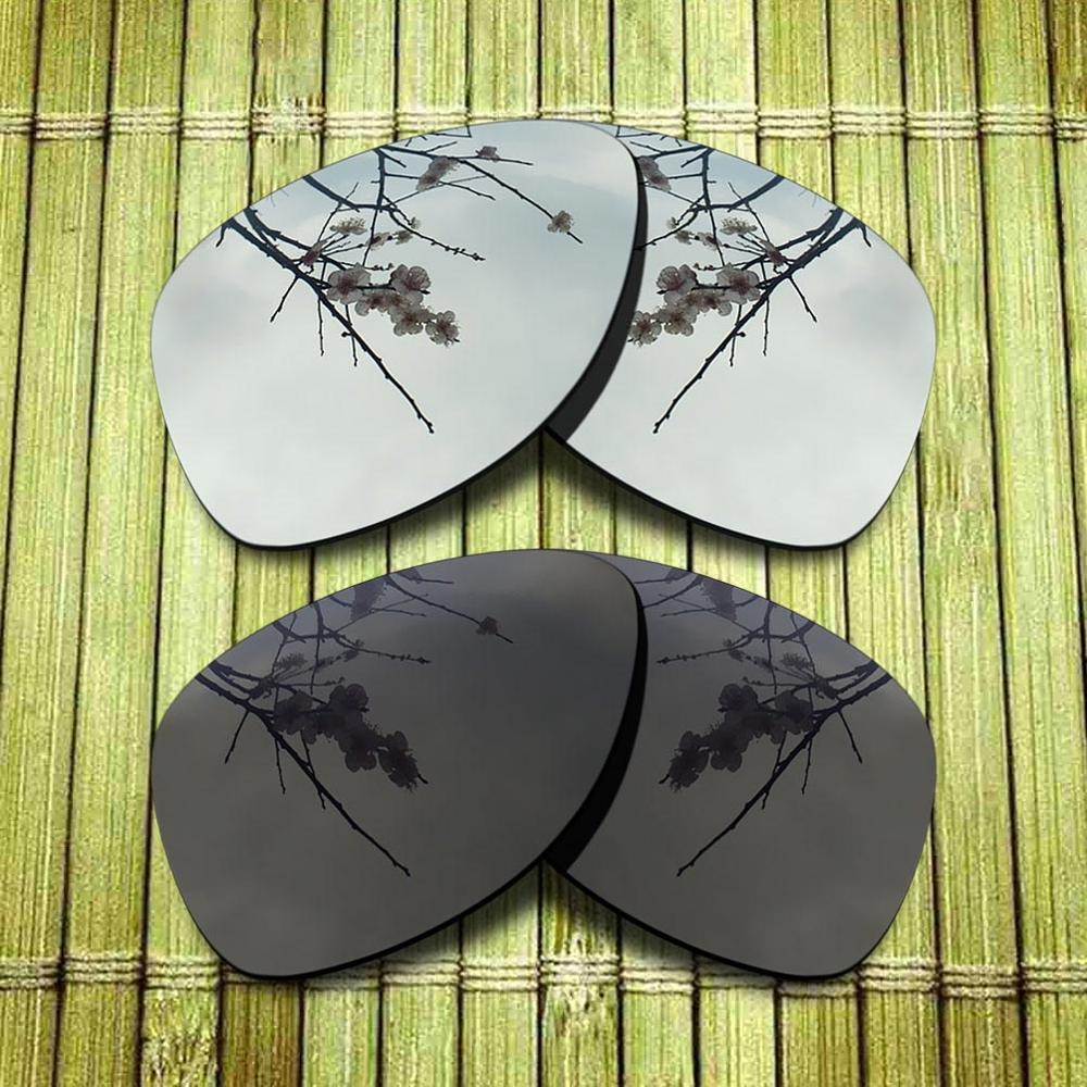Gepolariseerde vervangende lens voor oakley dispatch 2 zonnebrilmontuur met echte kleur en spiegelcoating - opties: 1x chroom -1x zwart