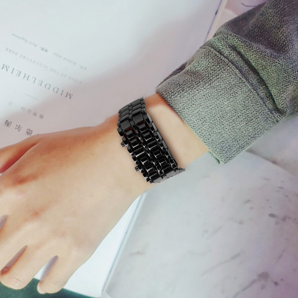 Led Lava Horloge Steel Man Horloges Verkoop Mode Digitale Polshorloges Voor Mannen Elektronisch Horloge Relogios Masculino