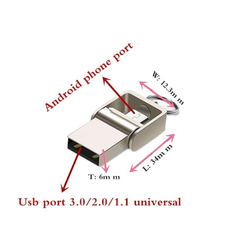 OTG USB Flash Drive pendrive Voor micro telefoon USB 2.0 mini Pen Drives 128GB 32GB 64GB Pen drives Memory Stick