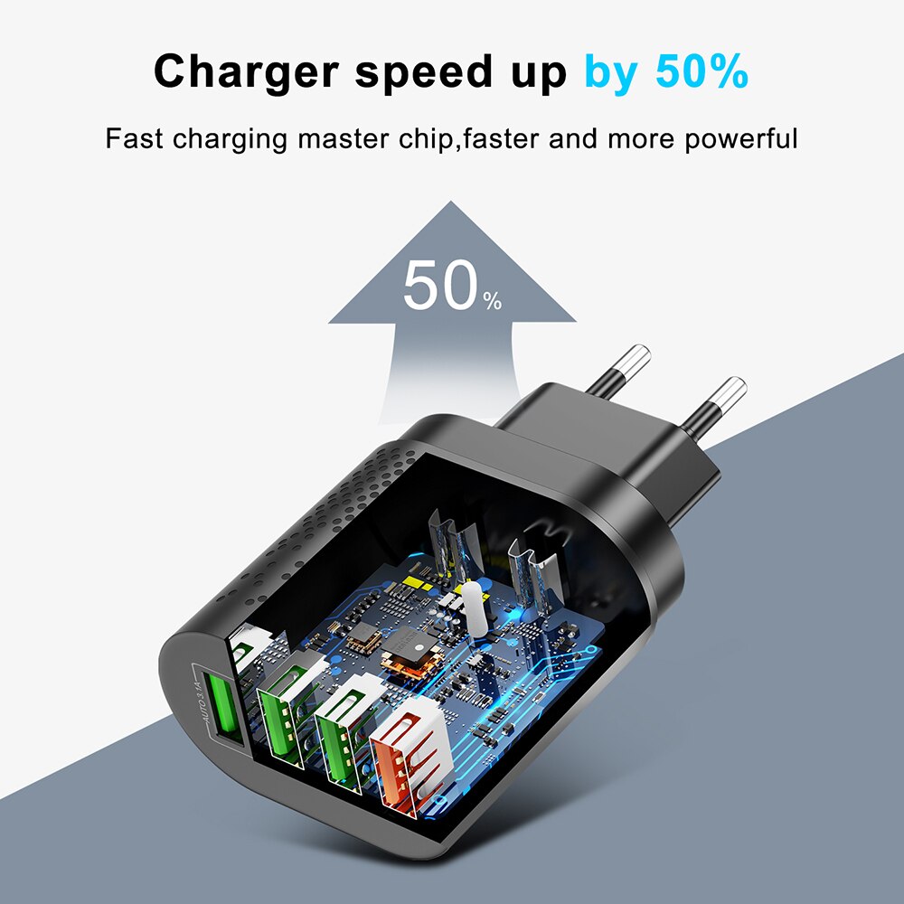 Floveme Eu/Us Plug Charger 48W Pd Quick Charge 3.0 Voor IPhone12 11 3A Fast Charger 18W voor Xiaomi Mobiele Telefoon Oplader