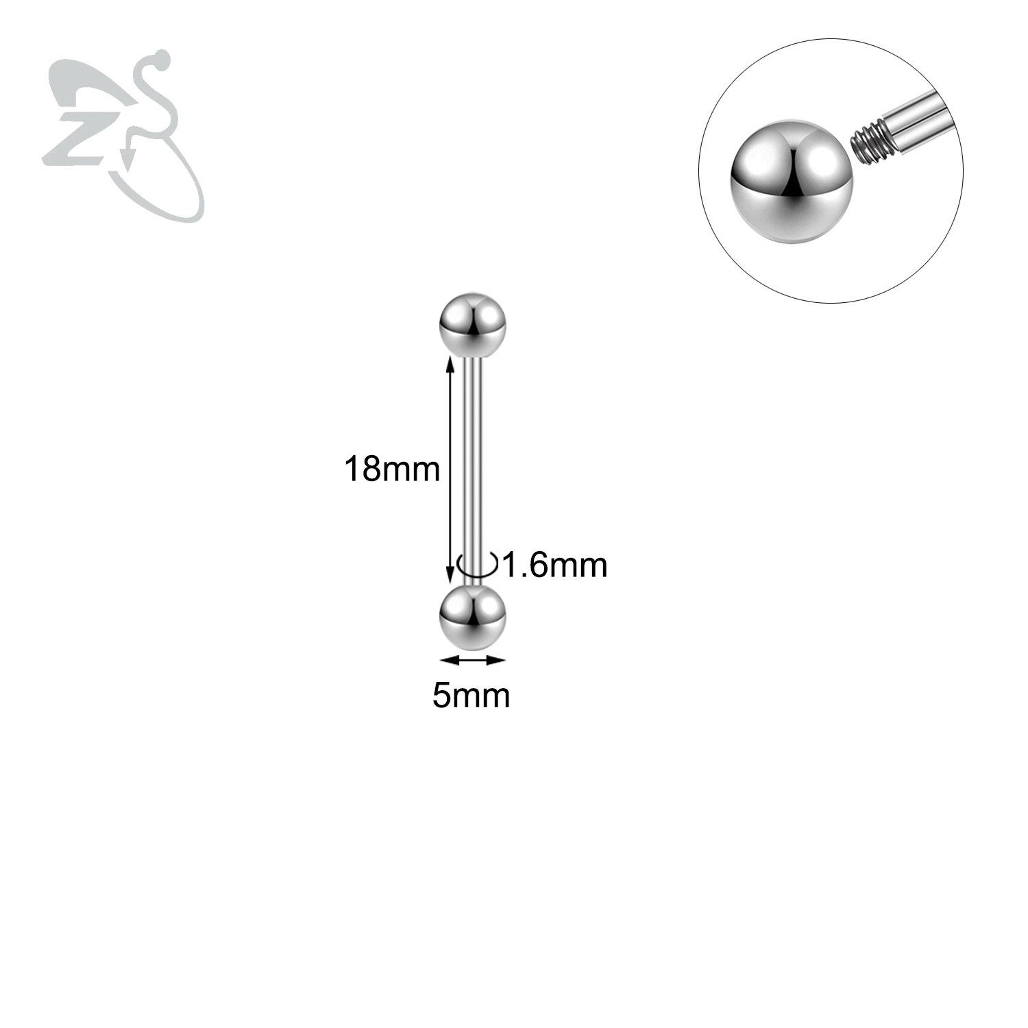 ZS 1 pieza 14G/16G Acero inoxidable largo Industrial Piercing barra cartílago pendiente Piercing 12/14/16/18/20/24/28/32/40/45/48/60mm: COLOR ORO ROSADO