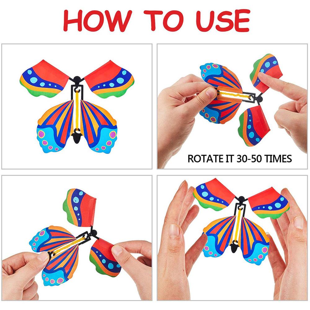 15pcs Magic Butterfly flying Card Toy with Empty Hands Butterfly Wedding Magic Props Magic Tricks