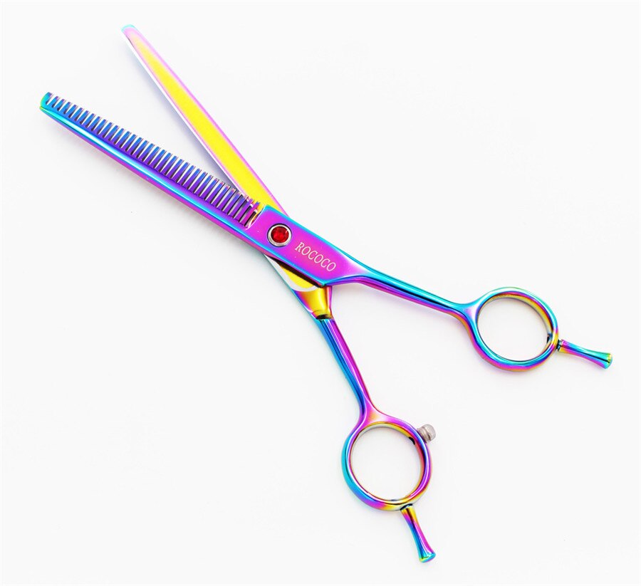 7inch Pet Grooming Scissors Set Round Tip Safety Dog Shears Hair Cutting Thinning Curved Scissors right left handed