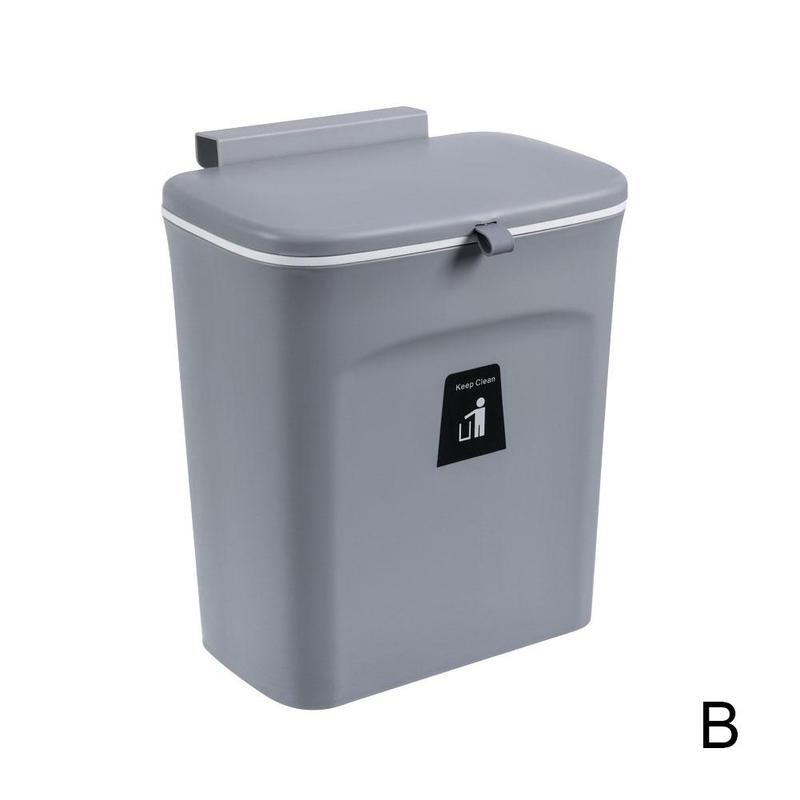Kitchen Trash Can Kitchen Waste Bin Kitchen Garbage Cans Recycle Rubbish Bin Cabinet Hanging Trash Can With Non-marking Sticker: B