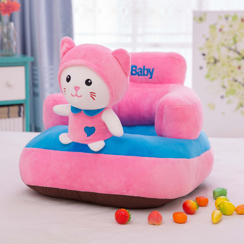 Alwaysme baby børn børn sæder sofa børn sækkestol baby børn børn legetøj uden pp bomuld fyldstof kun dække: Lyserød kattedæksel