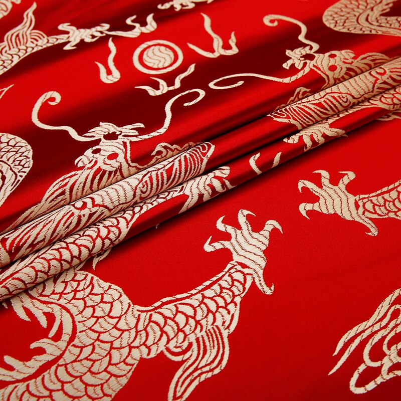 Drage mønster tøj stof brokade jacquard silke stoffer materiale til syning af cheongsam kimono og taske: 1