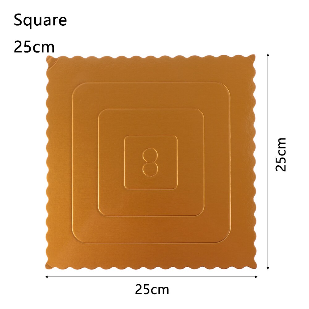 Mousse Cake Boards Gold Paper Cupcake Dessert Display Tray Pastry Baking Mat Cake Decor Tool Kitchen reposteria pasteleria Tool: 25cm Square