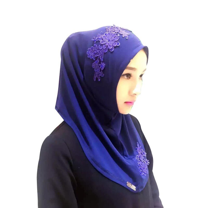 Ladies Lace Embroidery Headband Hijab Islamic Scarves Bonnet Shawls Muslim Scarf Women Hijab Islamic 11 Colors