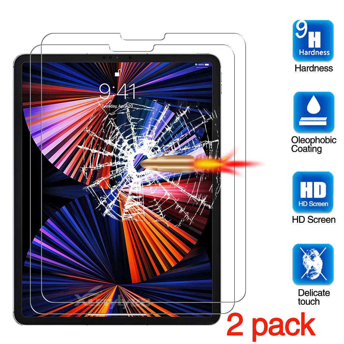 Protector de pantalla para iPad Pro 12,9 , película protectora para tableta, vidrio templado antiarañazos para iPad Pro 12,9 &quot